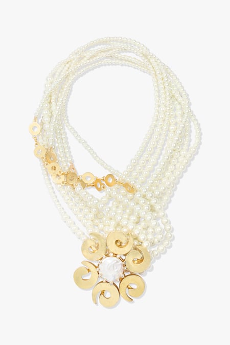 Joules By Radhika Eluneth Pearl Choker Necklace 