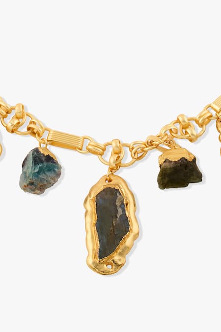 Joules By Radhika_Multi Color Mairelle Multicolor Quartz Necklace _Online_at_Aza_Fashions