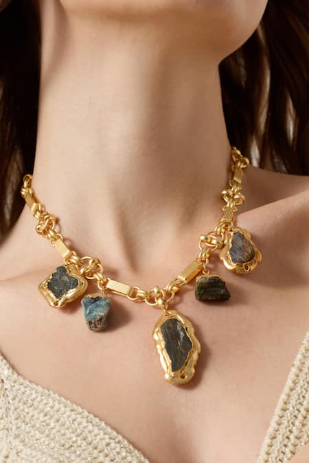 Buy_Joules By Radhika_Multi Color Mairelle Multicolor Quartz Necklace _Online_at_Aza_Fashions