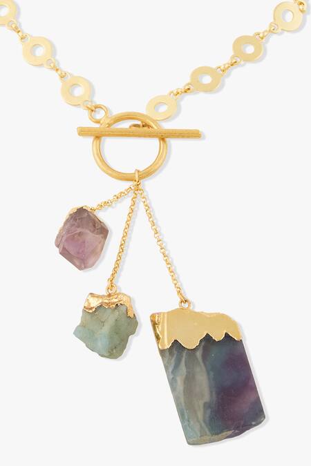 Joules By Radhika_Gold Plated Veloura Pendant Necklace_Online_at_Aza_Fashions