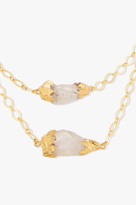 Joules By Radhika_Gold Plated Quartz Pendant Necklace _Online_at_Aza_Fashions