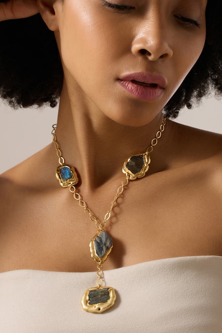 Buy_Joules By Radhika_Multi Color Amirel Multicolor Quartz Pendant Necklace _Online_at_Aza_Fashions