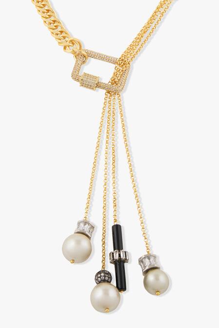 Joules By Radhika_Black Kalythe Pendant Necklace _Online_at_Aza_Fashions