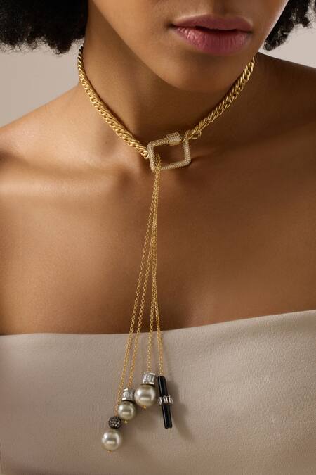 Buy_Joules By Radhika_Black Kalythe Pendant Necklace _Online_at_Aza_Fashions