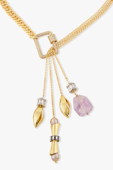 Joules By Radhika_Multi Color Solvanna Multicolor Agate Pendant Necklace _Online_at_Aza_Fashions