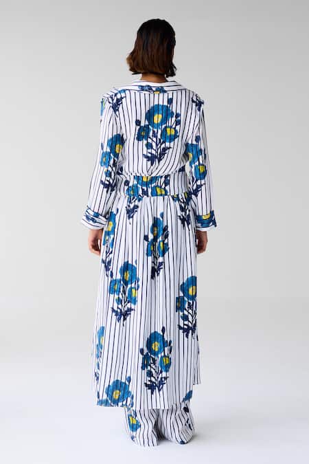 Cotton And Clay Floral Print Jacket & Trouser Set 