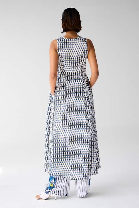 Cotton And Clay Printed Kurta & Trouser Set 