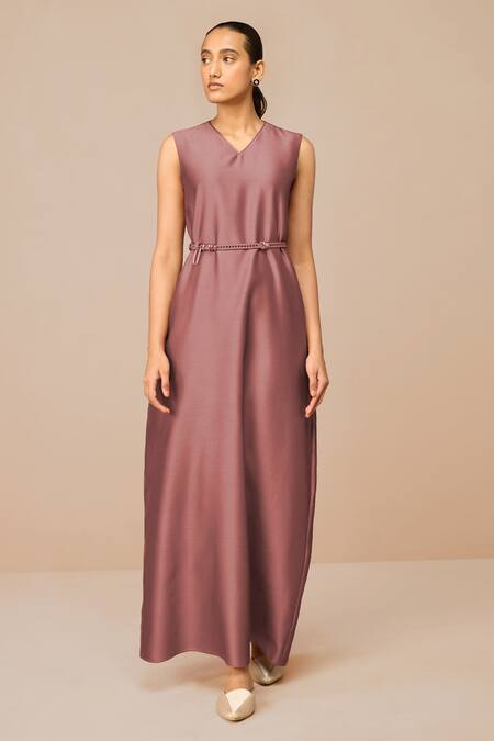 Ampm Chanderi Embroidery, Chains V-neck Terracotta Azar Jacket Set Online at Aza Fashions Ampm_Chanderi Embroidery, Chains V-neck Terracotta Azar Jacket Set _Online_at_Aza_Fashions