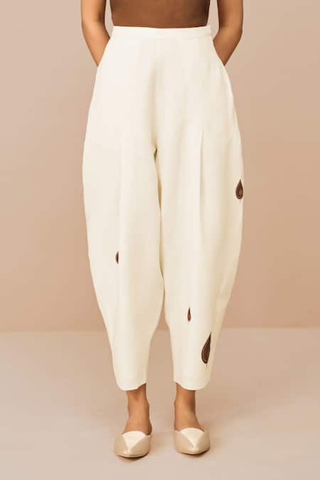 Ampm Brown Linen Embroidery Collared Solene Shirt Set at Aza Fashions Ampm_Brown Linen Embroidery Collared Solene Shirt Set _at_Aza_Fashions