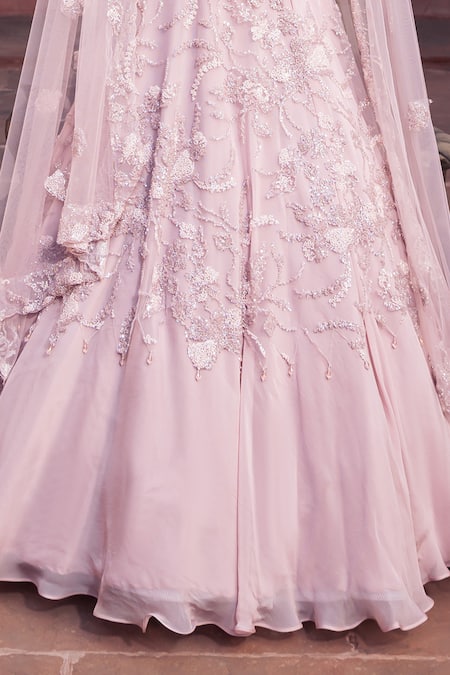 Meenagurnam Pink Net, Organza Sequins, Embroidery Classic Lehenga Set Online at Aza Fashions Meenagurnam_Pink Net, Organza Sequins, Embroidery Classic Lehenga Set _Online_at_Aza_Fashions