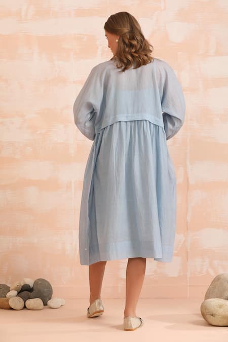 Dhaari Hand Embroidered Flare Midi Dress 