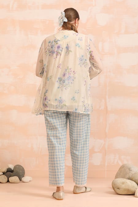 Dhaari Floral Hand Painted Pant Set 