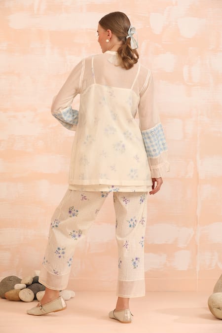 Dhaari Hand Painted Cotton Silk Tunic Set 