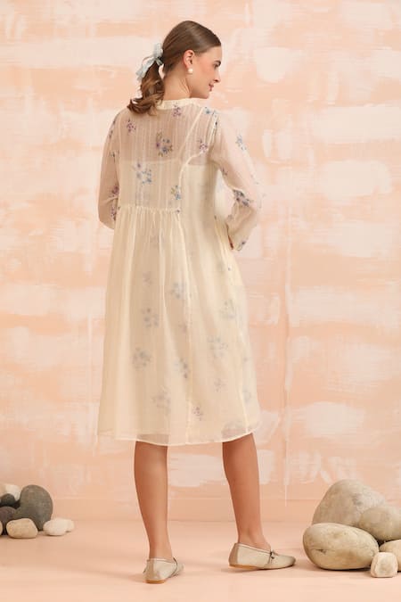 Dhaari Hand Painted Cotton Silk Dress Set 