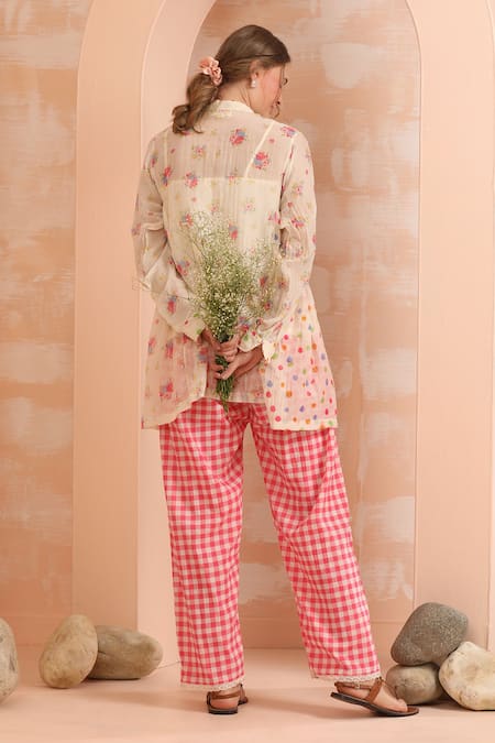 Dhaari Hand Painted Cotton Silk Top with Slip 