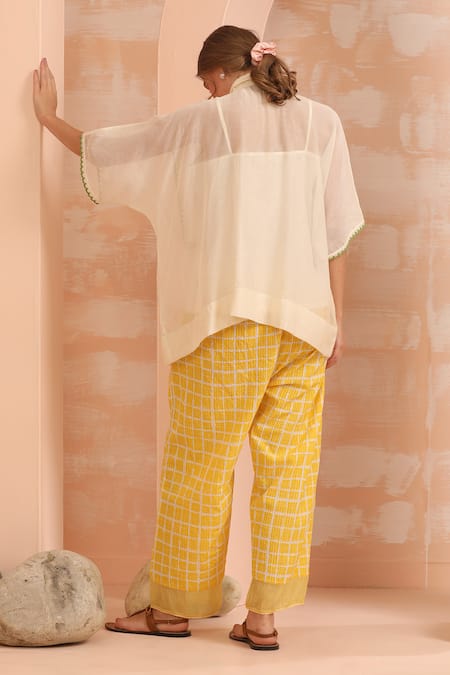 Dhaari Hand Embroidered Cotton Silk Pant Set 