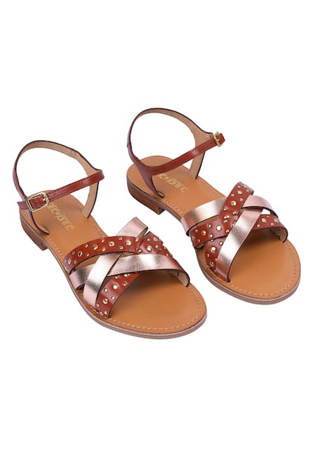 Nine By Janine Bric & Rose Gold Designer Flats 
