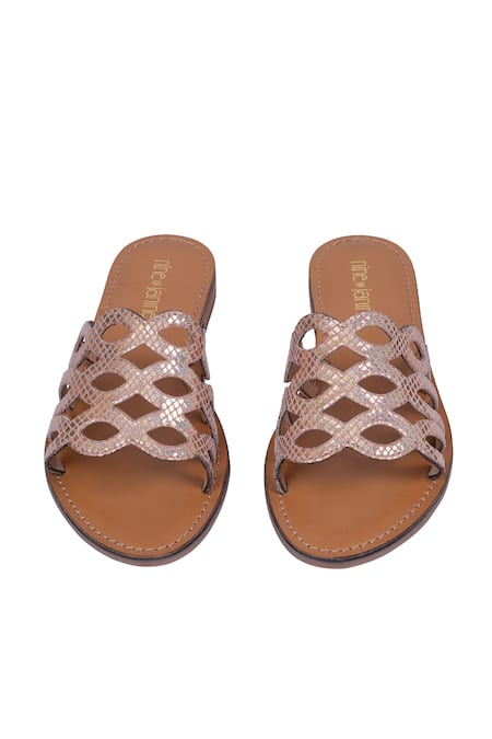 Nine By Janine Light Pink Suede Slide Flats 