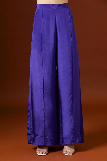 Yoshita Couture_Blue Beads Round Neck Shibori Effect Kaftan Set _Online_at_Aza_Fashions