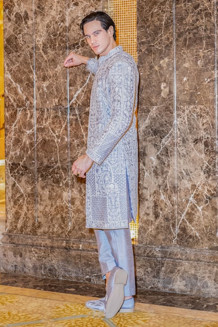 Jigar & Nikita Platinium Prince Sherwani Set  