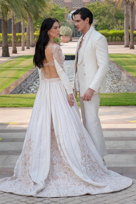 Jigar & Nikita Procelain Prince Tuxedo Set 