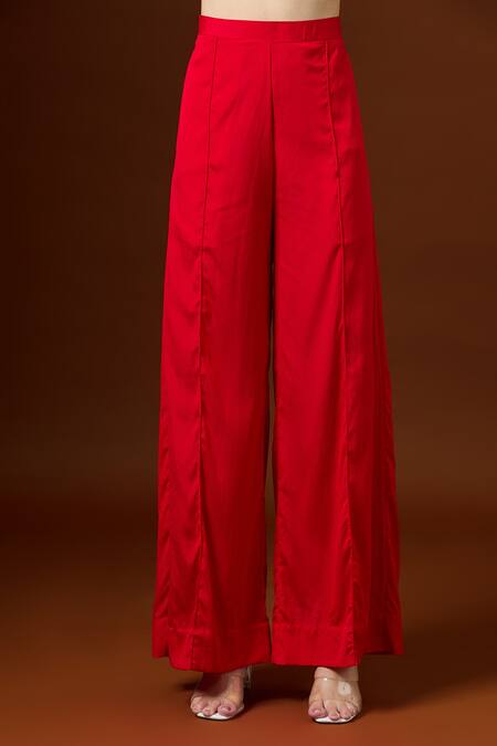 Buy_Yoshita Couture_Red Embroidery Keyhole Neck Yoke Kaftan Set _Online_at_Aza_Fashions