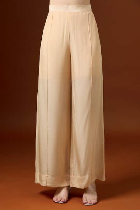 Buy_Yoshita Couture_Cream Tassels, Embroidery Round Neck Asymmetric Kaftan Set 