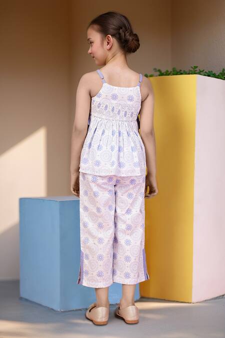 Petite Pomme Floral Printed Top & Pant Set 