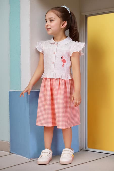 Samyukta Singhania White & Pink Gingham Dress 
