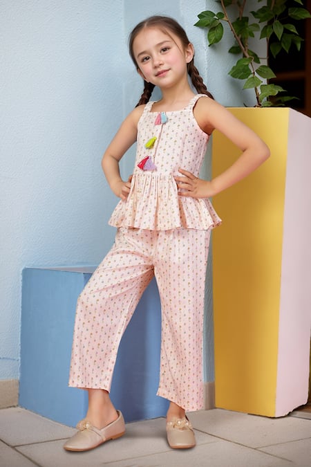 Samyukta Singhania Floral Print Peplum Top & Pant Set 