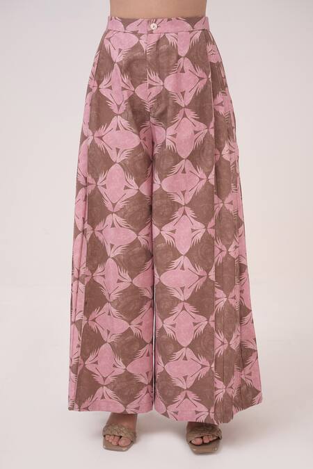 Shop Ruchi Marodia Pink Round Neck Designer Herringbone Pant Set Online at Aza Fashions Shop_Ruchi Marodia_Pink Round Neck Designer Herringbone Pant Set _Online_at_Aza_Fashions