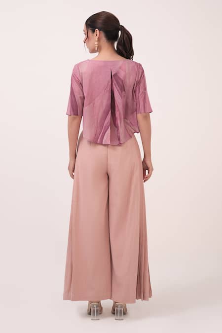 Ruchi Marodia Pastel Pink Pleated Palazzo Pant 