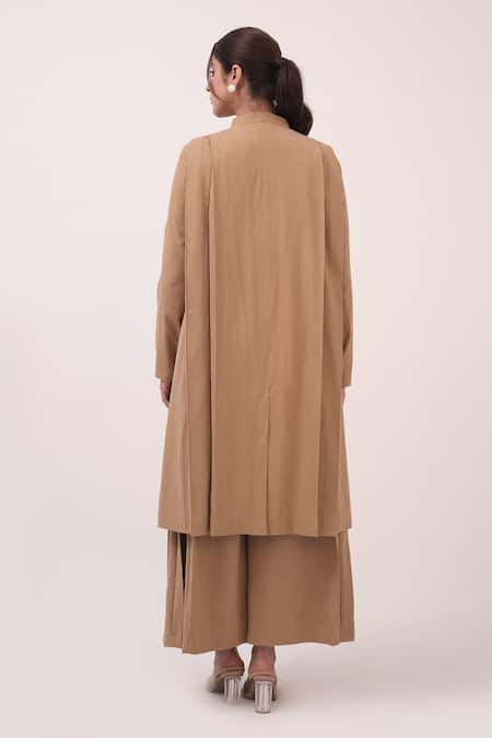 Ruchi Marodia Ash Brown Pleated Palazzo Pant 