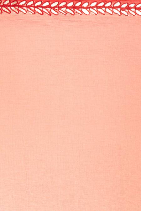 Shop_Samyukta Singhania_Embroidered Red Chiffon Dupatta_Online_at_Aza_Fashions