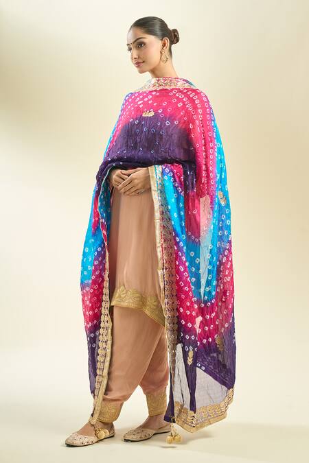 Samyukta Singhania_Multi Color Silk Blend Dupatta_Online_at_Aza_Fashions