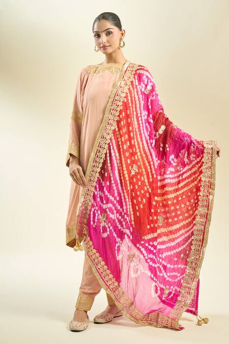 Shop_Samyukta Singhania_Multi Color Silk Blend Dupatta_Online_at_Aza_Fashions