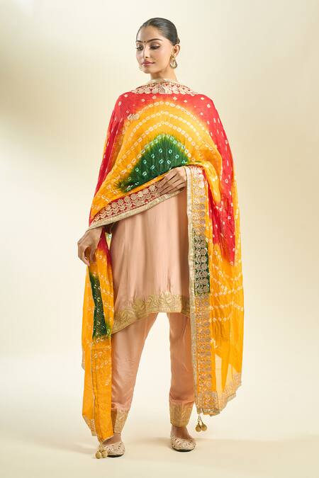 Buy_Samyukta Singhania_Multi Color Silk Blend Dupatta_Online_at_Aza_Fashions