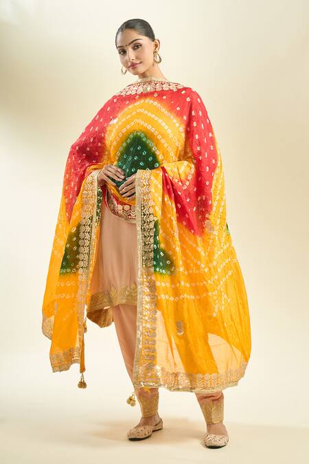 Shop_Samyukta Singhania_Multi Color Silk Blend Dupatta_Online_at_Aza_Fashions