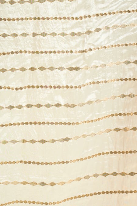 Buy_Samyukta Singhania_Off White Embroidered Off-white Silk Blend Dupatta_Online_at_Aza_Fashions