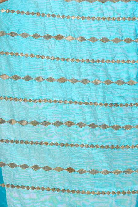 Shop_Samyukta Singhania_Aqua Blue Silk Blend Dupatta_Online_at_Aza_Fashions