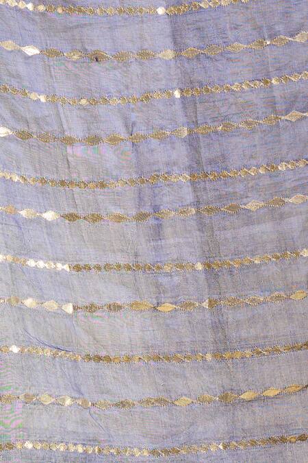 Samyukta Singhania_Navy Blue Silk Blend Dupatta_at_Aza_Fashions