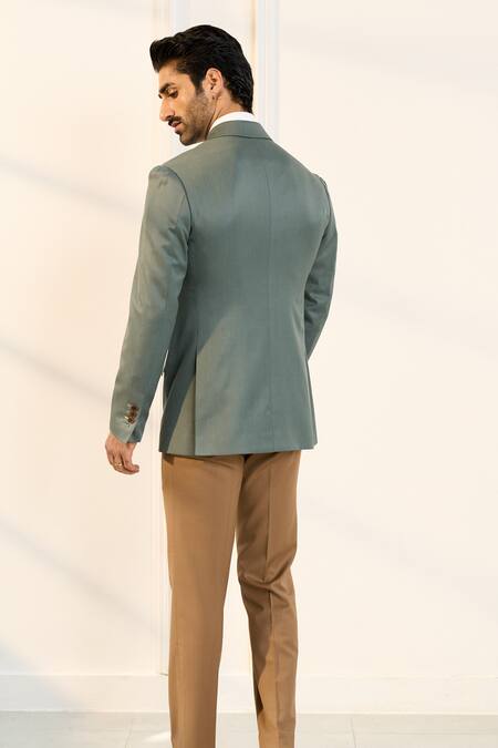 Shop Gargee Designers Green Designer Single Breasted Blazer at Aza Fashions Shop_Gargee Designers_Green Designer Single Breasted Blazer_at_Aza_Fashions
