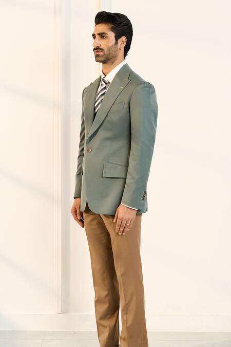 Gargee Designers Green Designer Single Breasted Blazer Online at Aza Fashions Gargee Designers_Green Designer Single Breasted Blazer_Online_at_Aza_Fashions