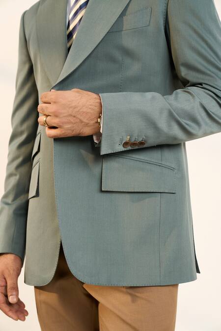 Shop Gargee Designers Green Designer Single Breasted Blazer Online at Aza Fashions Shop_Gargee Designers_Green Designer Single Breasted Blazer_Online_at_Aza_Fashions