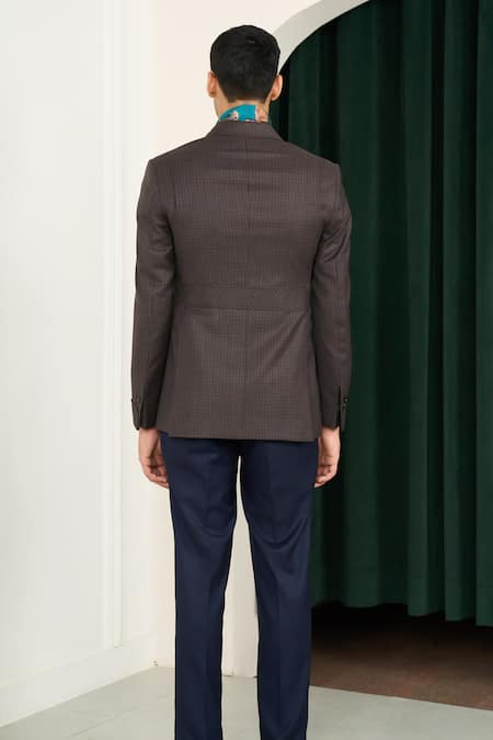 Gargee Designers Brown Gingham Chequered Blazer 