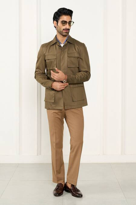 Buy_Gargee Designers_Green Cotton Designer Shacket _Online_at_Aza_Fashions