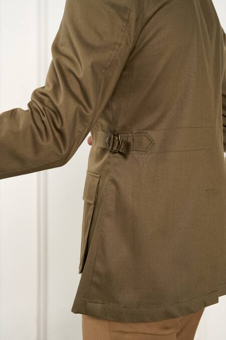 Shop_Gargee Designers_Green Cotton Designer Shacket _Online_at_Aza_Fashions