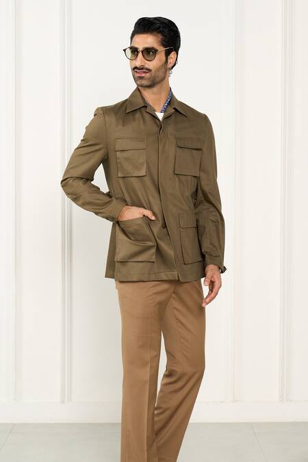 Buy_Gargee Designers_Green Cotton Designer Shacket 