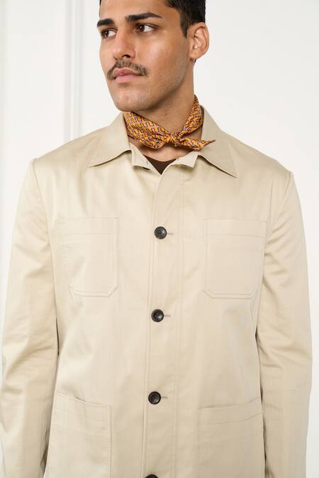Buy_Gargee Designers_Beige Cotton Shacket 