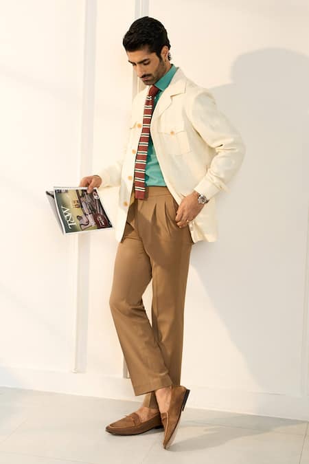 Gargee Designers Ivory Linen Shacket 